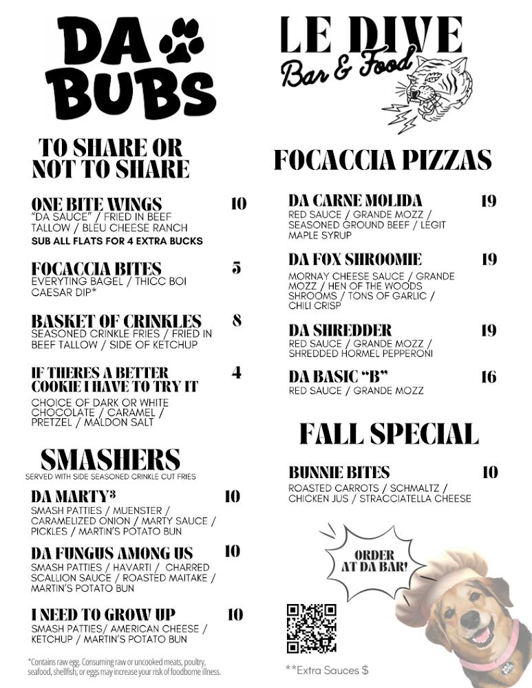 Da Bubs Menu image 1